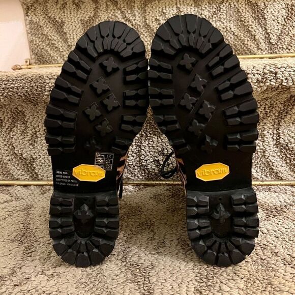 NWOB $1256 Women's Alexander Wang Lyndon Leopard Print Sheep Hair Boots 36 or 6 - Picture 7 of 10